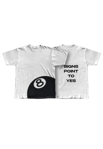 8 ball / signs point to yes - tee (white)