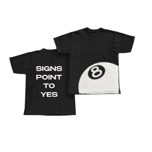 8 ball / signs point to yes - tee (black)